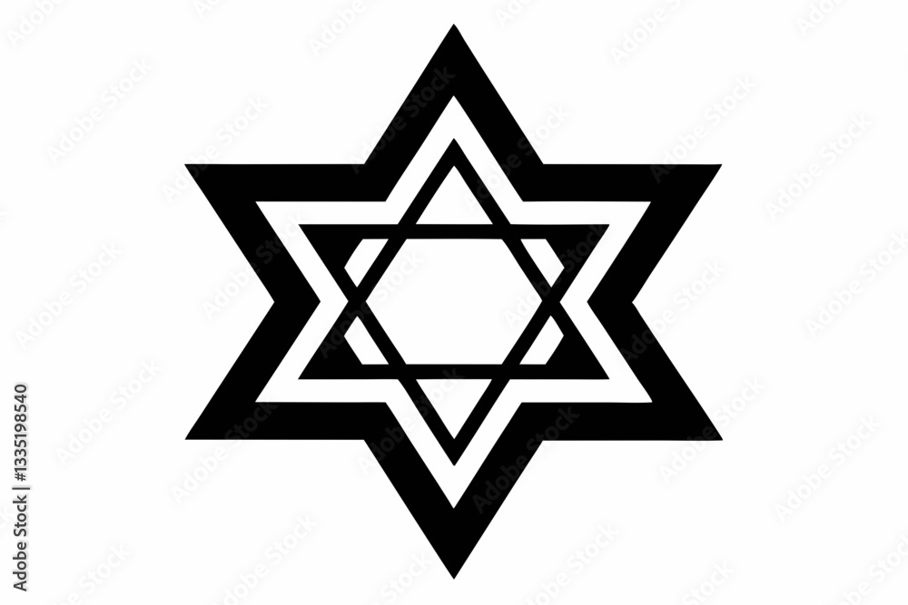 hanukkah star line art silhouette vector illustration hanukkah star line art silhouette vector illustration