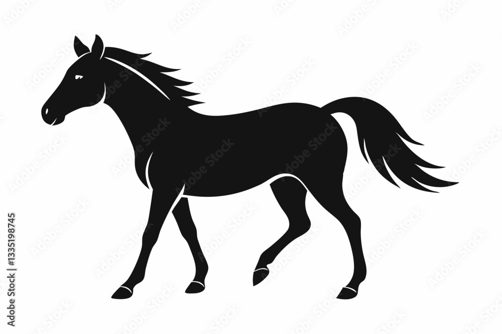 horse line art silhouette vector illustration horse line art silhouette vector illustration