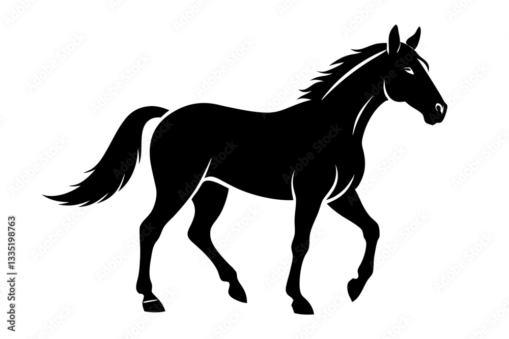 horse line art silhouette vector illustration horse line art silhouette vector illustration