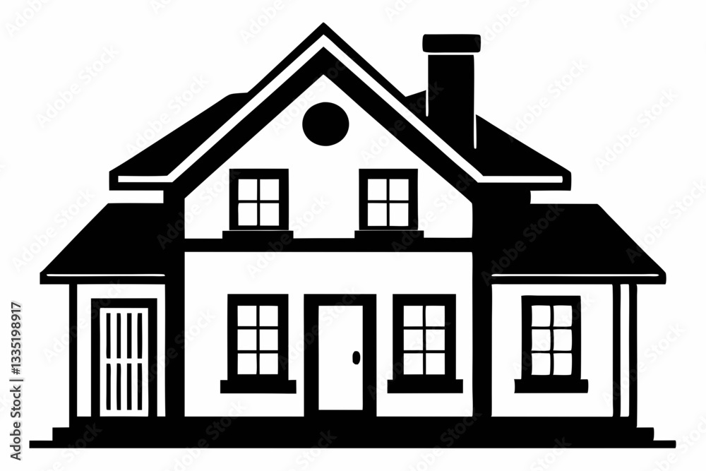 house simple icon line art silhouette vector illustration house simple icon line art silhouette vector illustration