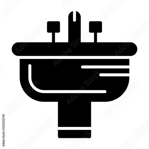 Bathroom sink Vector Solid Style Icon