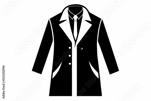 men coat line art silhouette vector illustration