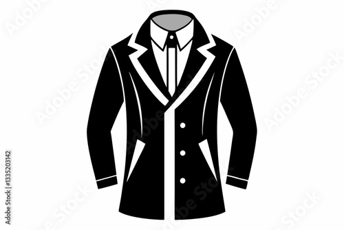 men coat line art silhouette vector illustration