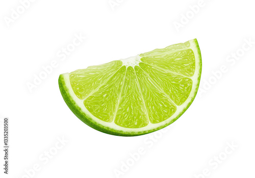 A vibrant juicy lime slice isolated on transparent background photo