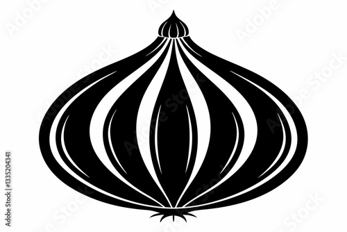 onion line art silhouette vector illustration