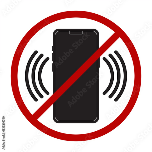 "Turn off vibration" sign: image of a crossed out vibrating mobile phone symbol