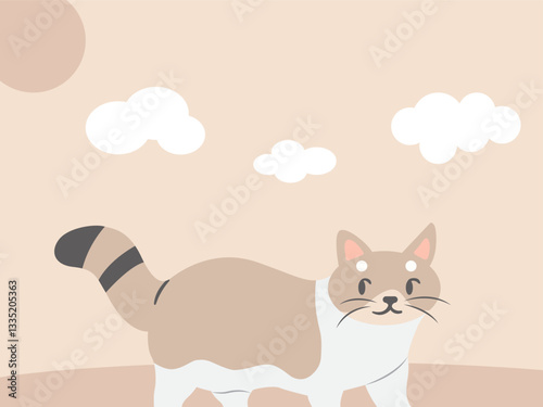 cat with a heart illustration