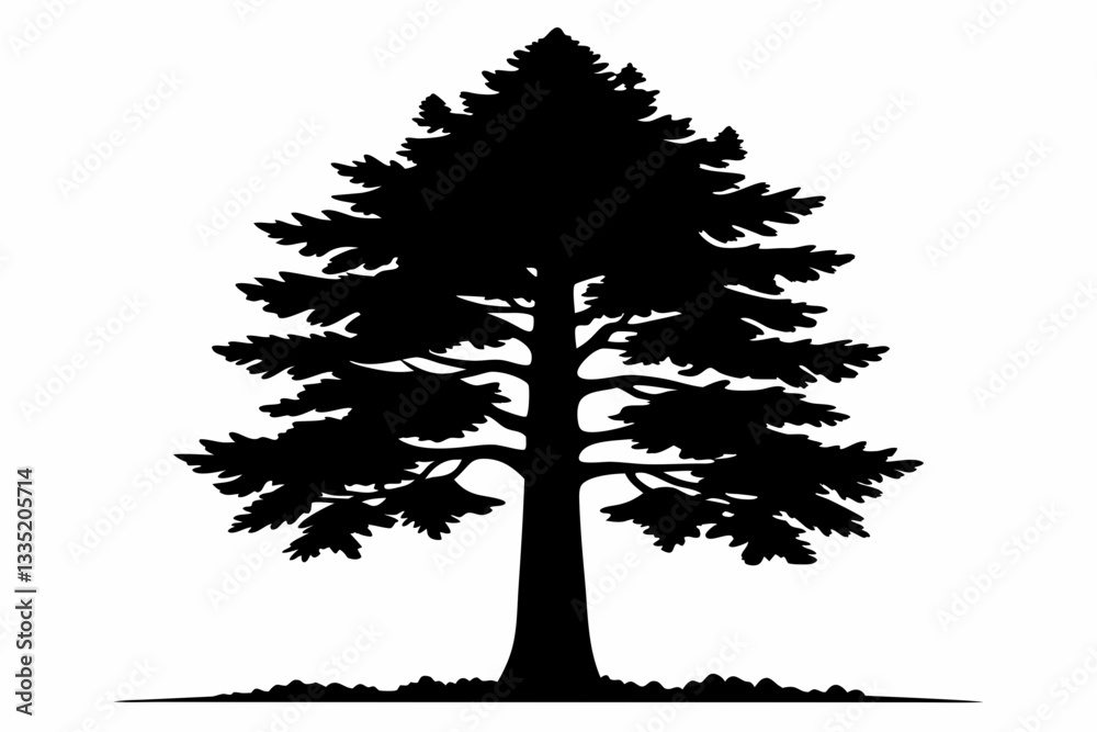 Fototapeta premium redwood tree line art silhouette vector illustration