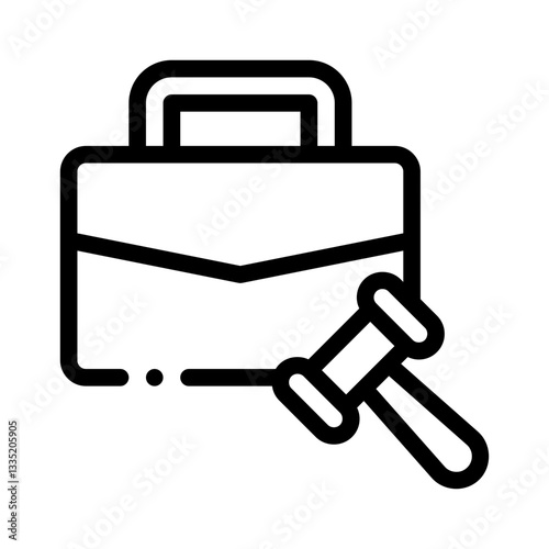 lawyer briefcase line icon