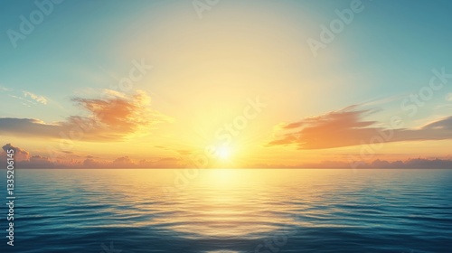 A serene sunset over the ocean.