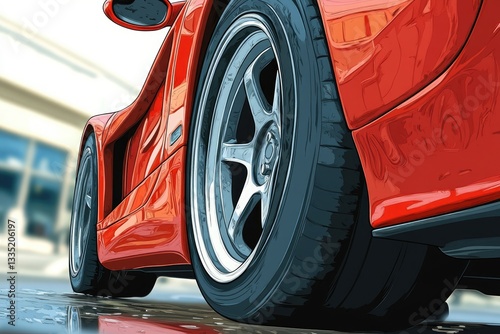 Sports car‘s tires, only tires, 2d style