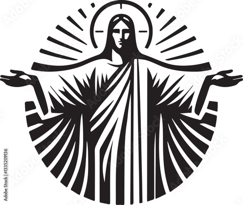 Illustration of Jesus with Divine Light