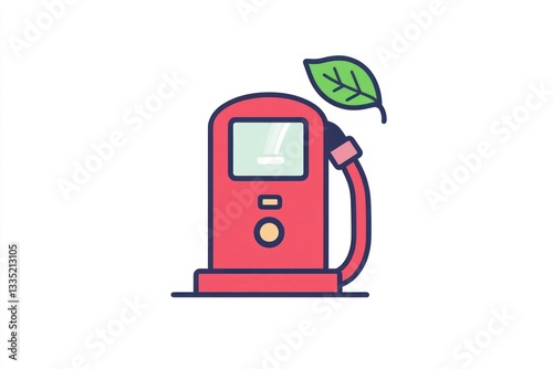 Free Download EcoFriendly Fueling Station with Green Leaf Icon for Sustainability and Renewable Energy Conce - GFXLoad