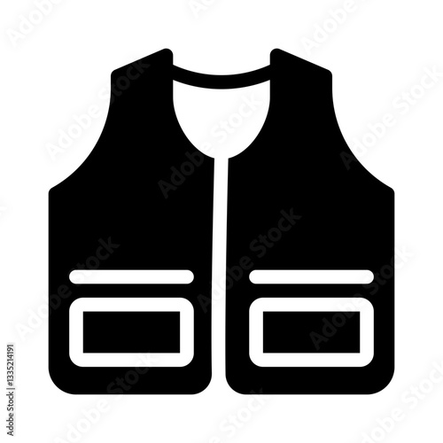 high visibility vest glyph icon