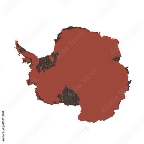 Map of Antarctica, sign silhouette. World Map Globe. Vector Illustration isolated on transparent background. Antarctic continent.
