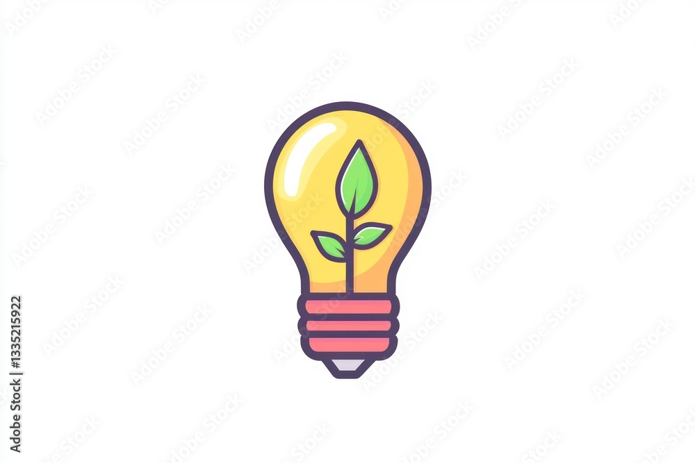 Innovative Light Bulb with Growing Plant Symbolizing EcoFriendly Ideas and Sustainability for Innovative Light Bulb with Growing Plant Symbolizing EcoFriendly Ideas and Sustainability for