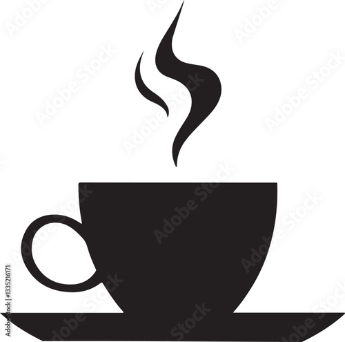 black and white tea cup silhouette designs