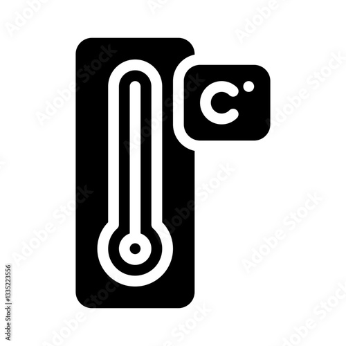 thermometer glyph icon