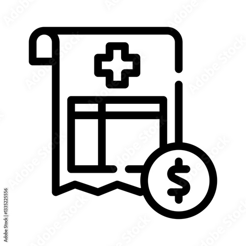 medical bill line icon