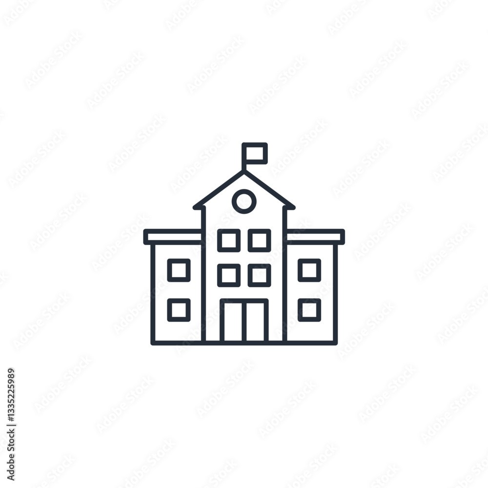 School icon symbol vector sign isolated on white background illustration for graphic and web design School icon symbol vector sign isolated on white background illustration for graphic and web design