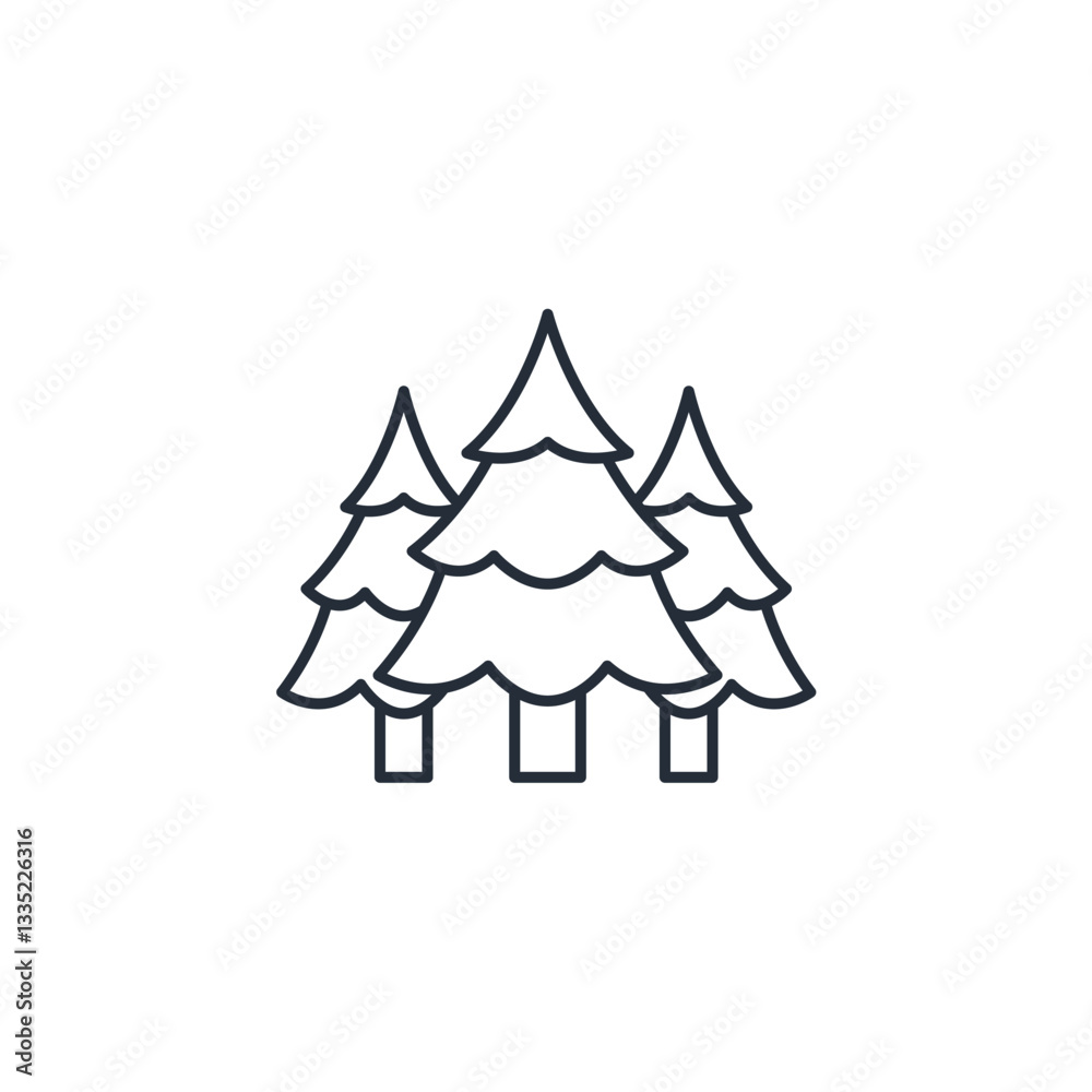 Fototapeta premium Tree icon symbol vector sign isolated on white background illustration for graphic and web design