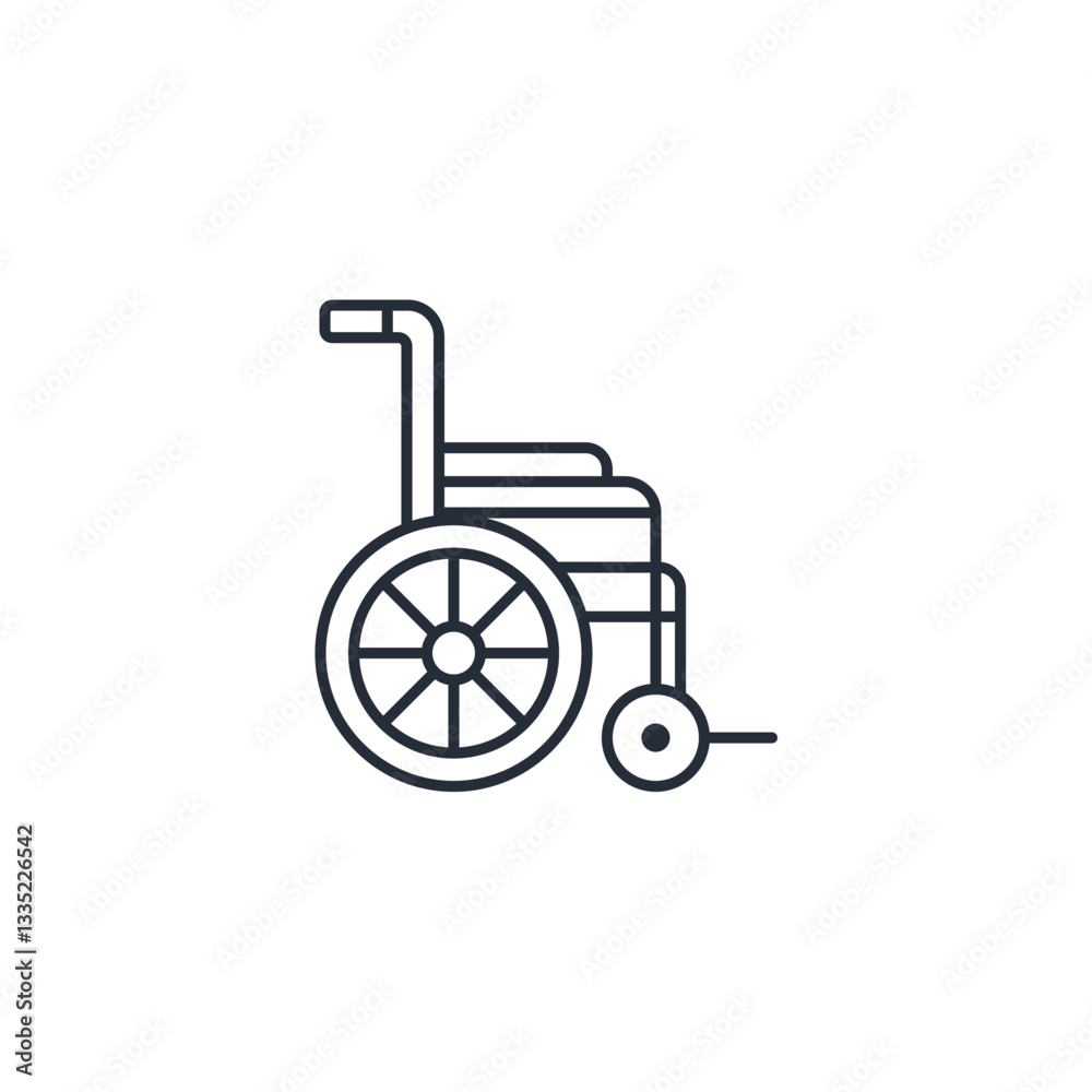 Wheelchair icon symbol vector sign isolated on white background illustration for graphic and web design Wheelchair icon symbol vector sign isolated on white background illustration for graphic and web design