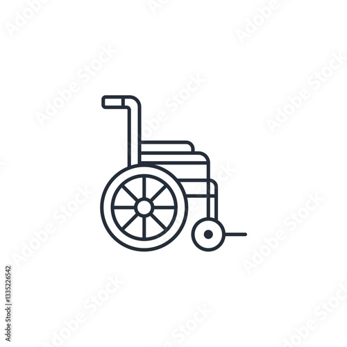 Wheelchair icon symbol vector sign isolated on white background illustration for graphic and web design