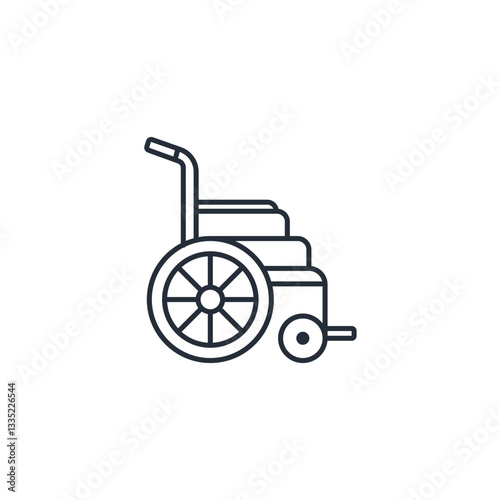Wheelchair icon symbol vector sign isolated on white background illustration for graphic and web design
