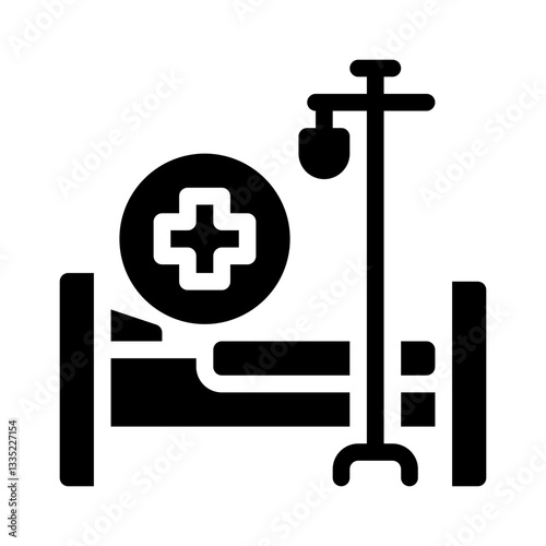 hospitalization glyph icon