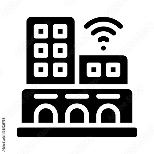 smart building glyph icon