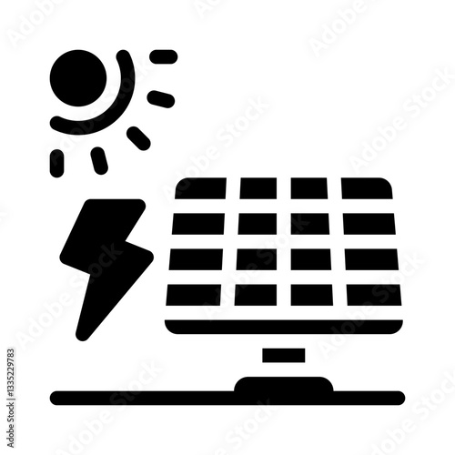 solar panel glyph icon