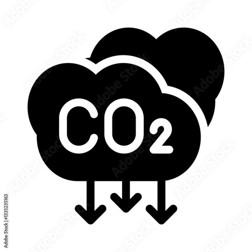 carbon emissions glyph icon