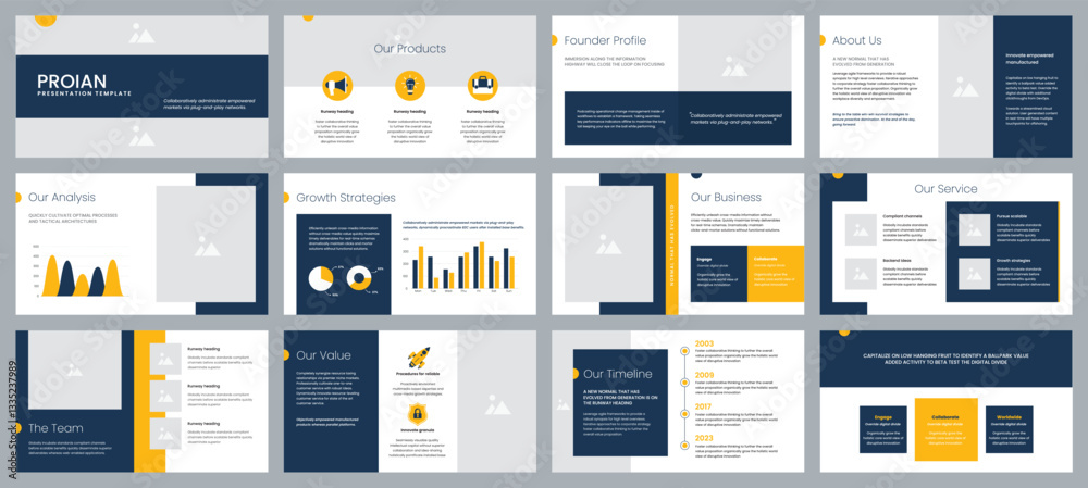 custom made wallpaper toronto digitalBusiness presentation slides powerpoint template with charts, data analysis and infographic elements.