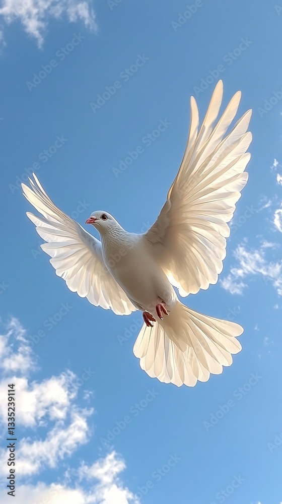 Fototapeta premium Holy dove on sky background