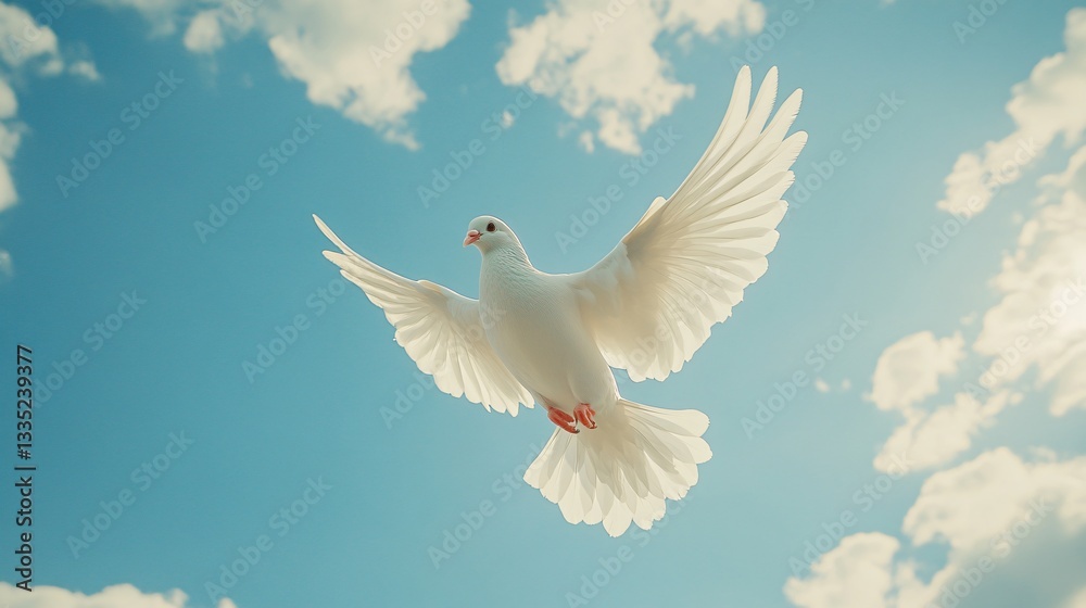 Holy dove in the sunny sky Holy dove in the sunny sky
