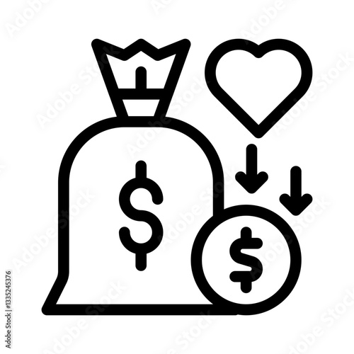 fundraising campaign line icon
