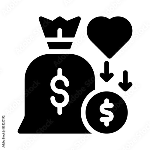 fundraising campaign glyph icon