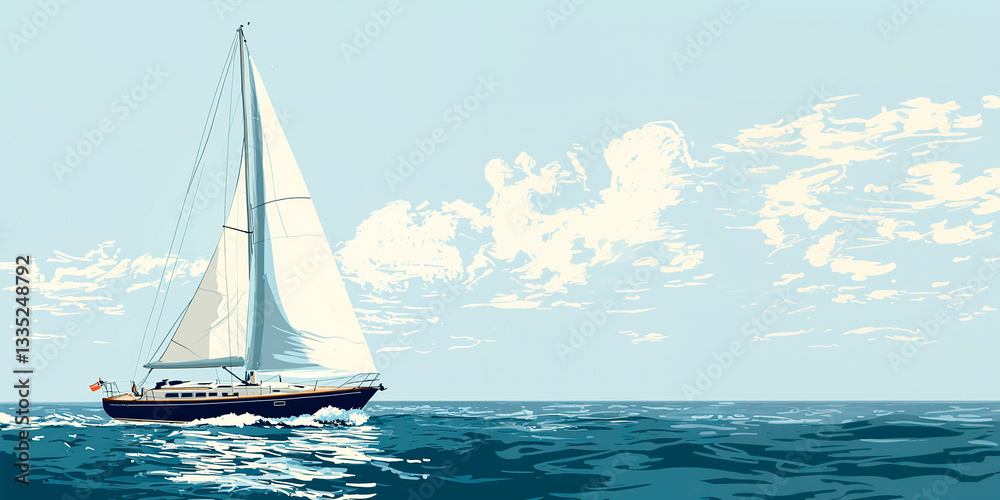 Fototapeta premium Dibujo de velero