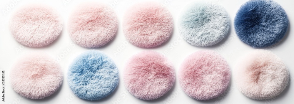 Soft, Fluffy Cosmetic Puffs in Various Shades Soft, Fluffy Cosmetic Puffs in Various Shades
