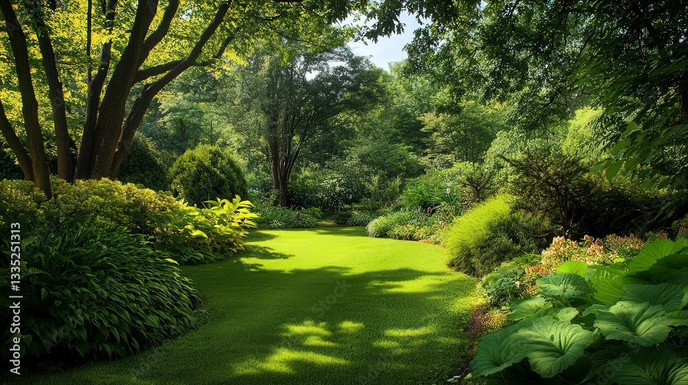 Obraz premium panoramic view of the nature, green nature scenery, fresh nature