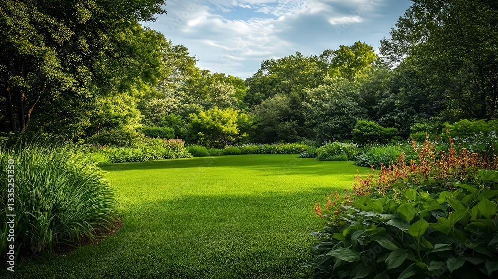 Obraz premium panoramic view of the nature, green nature scenery, fresh nature