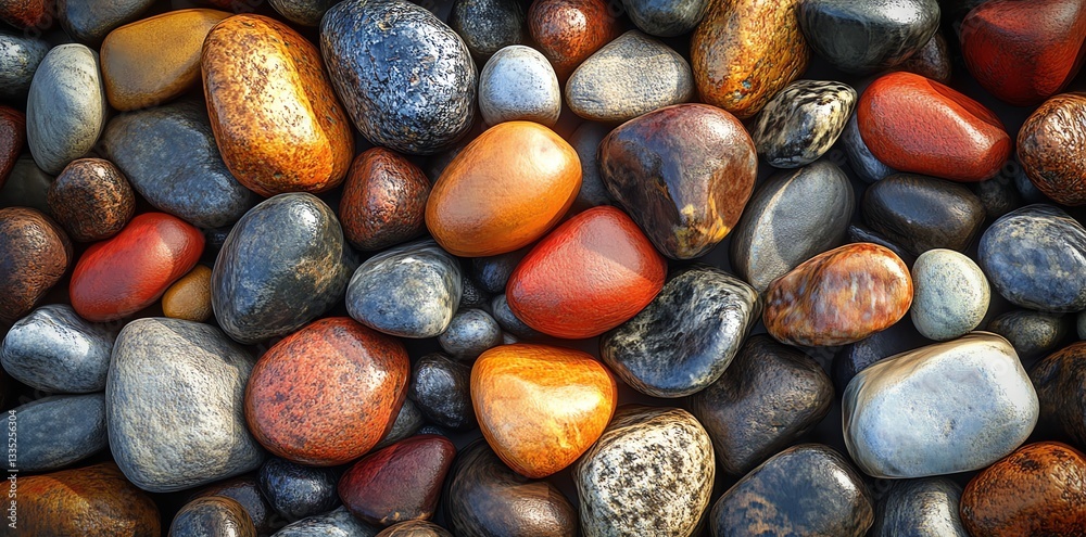 Colorful Smooth River Rocks Background Texture Close Up Colorful Smooth River Rocks Background Texture Close Up
