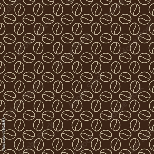 Seamless coffee bean pattern for coffee shop backgrounds, cafe decorations, dining venues and culinary events. for a coffee-themed greeting card. for coffee-themed fabric motifs