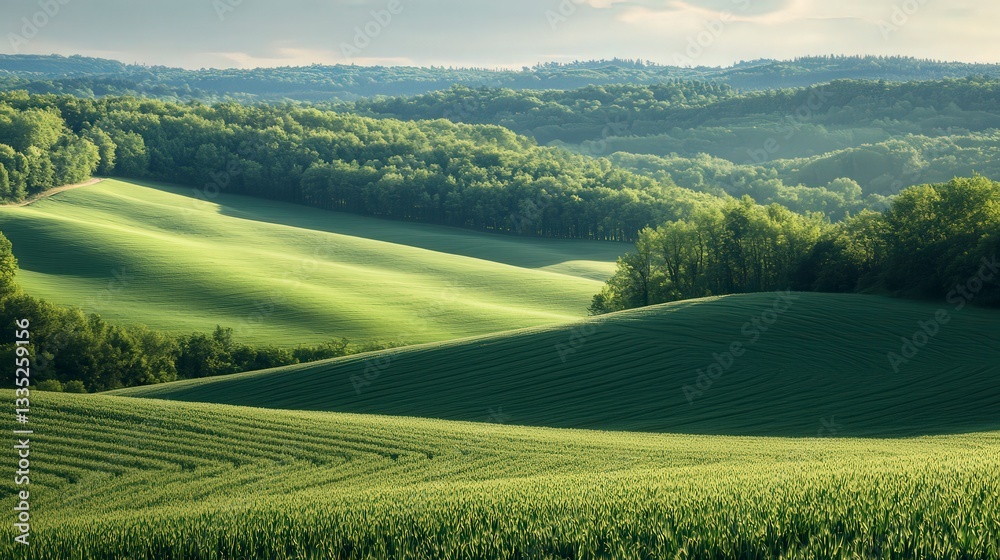 panoramic view of the nature, green nature scenery, fresh nature