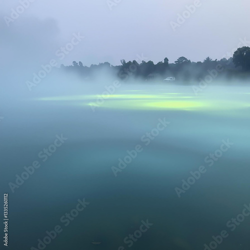 Misty Foreshore: A Serene Symphony of Sea and Shore