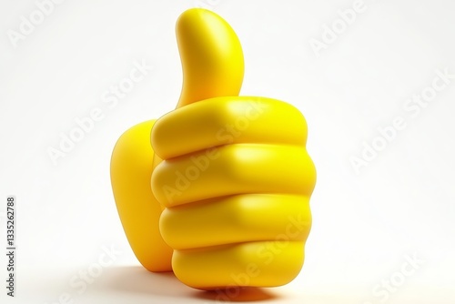 Yellow 3D Cartoon Thumbs Up Gesture Positive Success Happy Approval Icon Digital Illustration Bright Cheerful Optimistic Thumbs Up Sign Positive      
