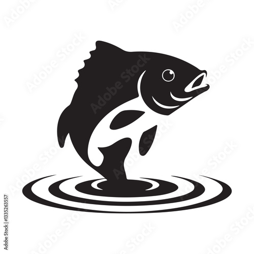 Striking Silhouette of a Fish Leaping from Water