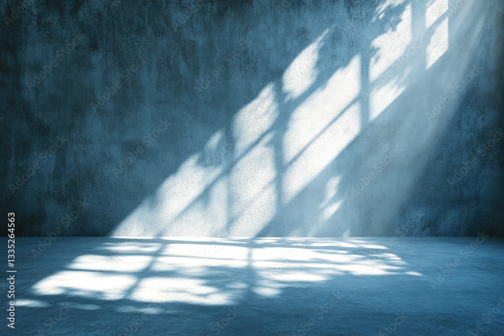 Empty interior space with strong sunlight streaming through a window Empty interior space with strong sunlight streaming through a window