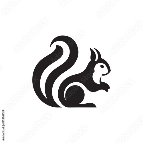 minimalist and modern squirrel logo design