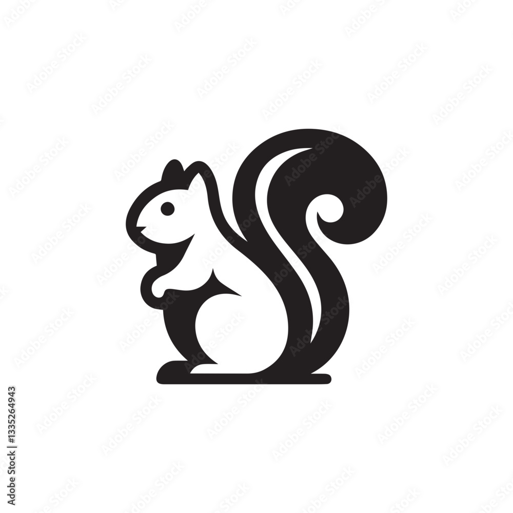 Fototapeta premium minimalist and modern squirrel logo design
